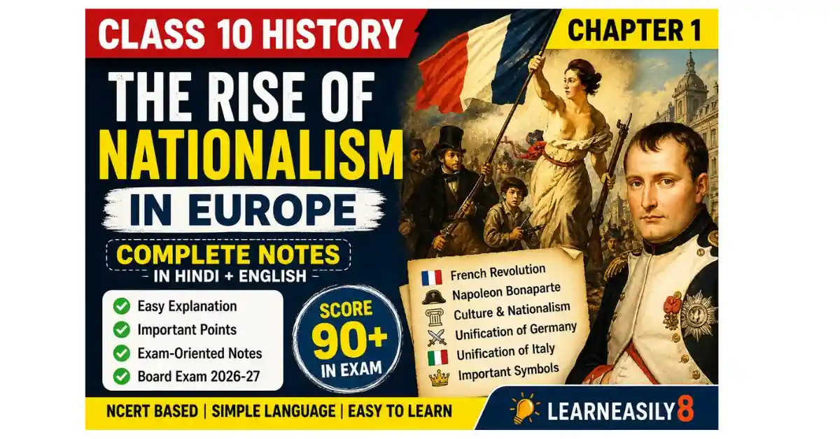 Class 10 History Chapter 1 Notes | Nationalism in Europe Hindi + English