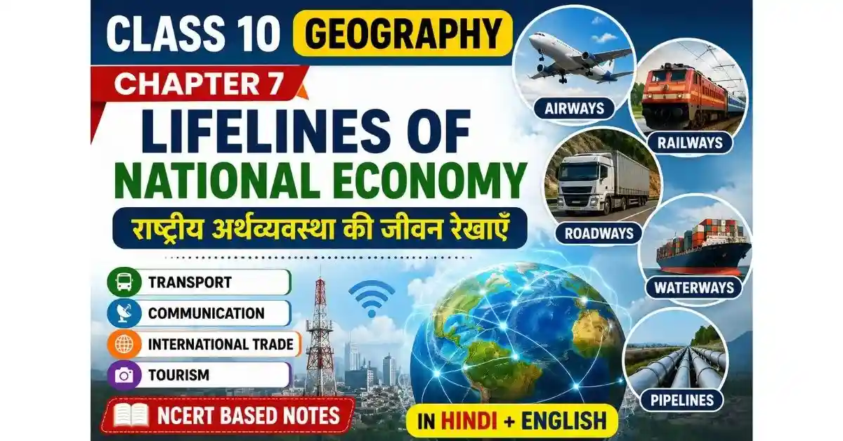 Class 10 Geography Chapter 7 Notes Hindi & English | Lifelines of National Economy