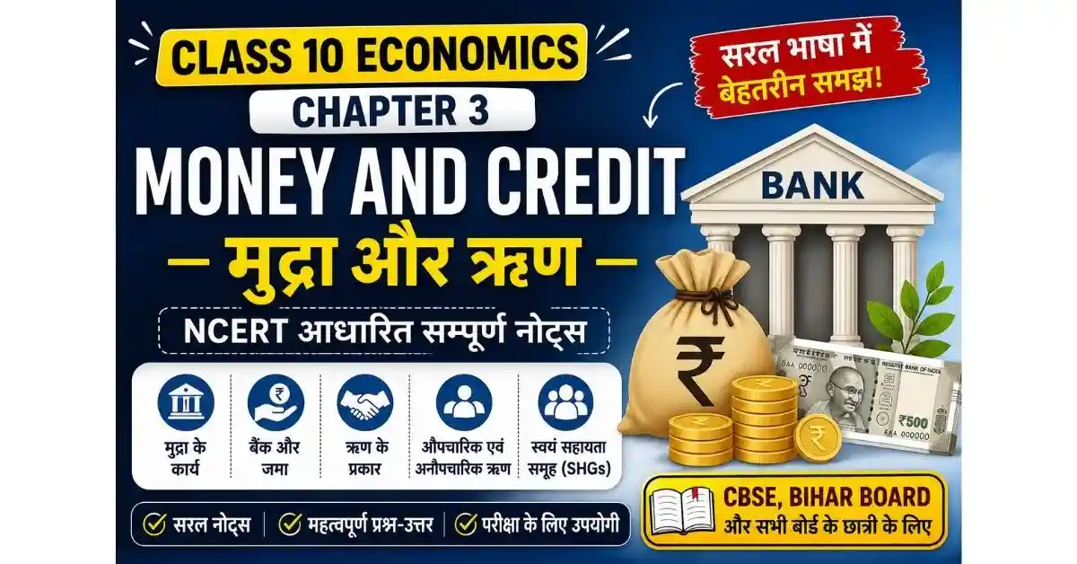 Money and Credit Class 10 Notes in Hindi | मुद्रा और ऋण NCERT Solutions & Q&A