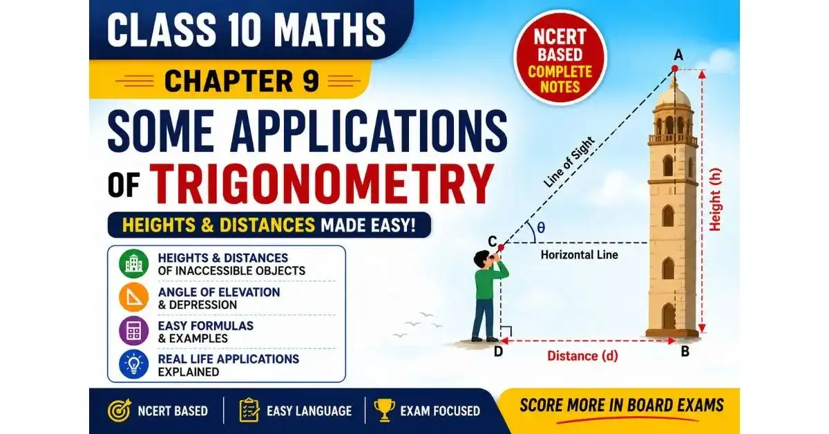 Some Applications of Trigonometry Class 10 Notes in Hindi