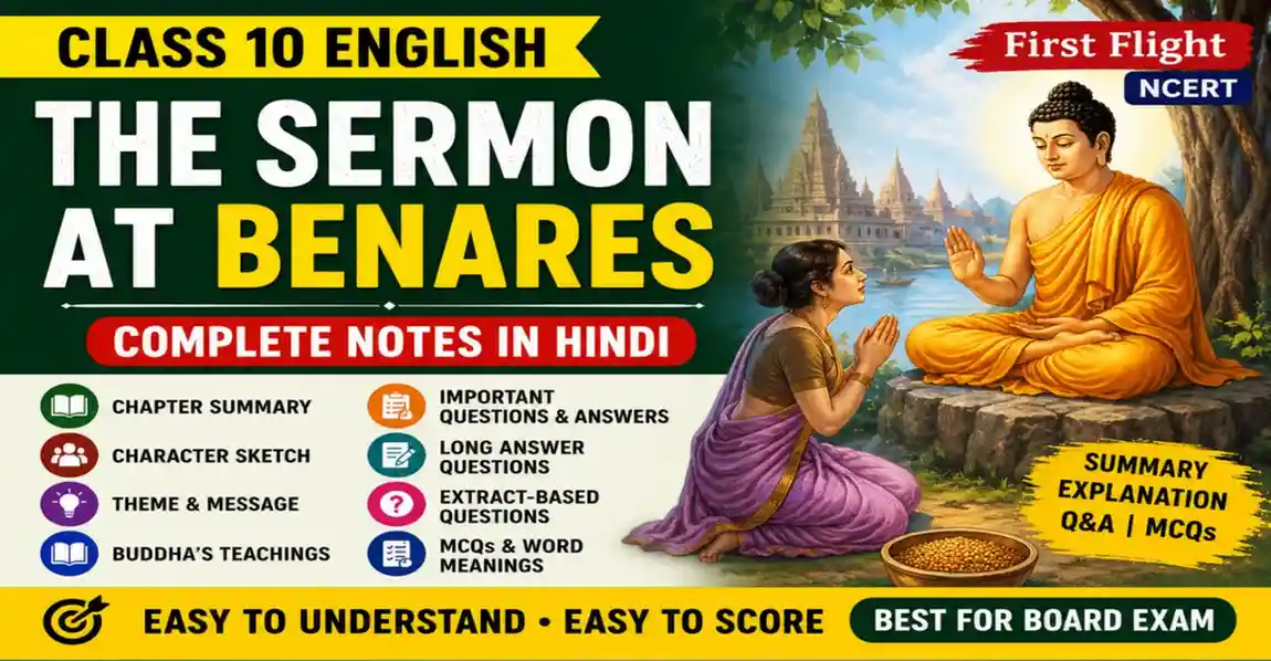 The Sermon at Benares Class 10 Notes in Hindi | Summary & Q&A