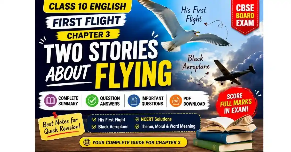 Two Stories About Flying Class 10 Question Answer Chapter 3 First Flight Summary and Important Questions