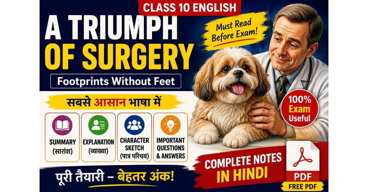 A Triumph of Surgery Class 10 English Notes in Hindi | Summary, Explanation, Questions & Answers