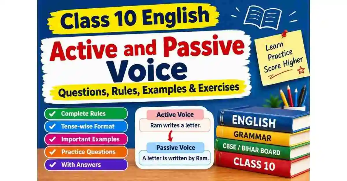 Active and Passive Voice Class 10 | Rules, Examples & Exercises