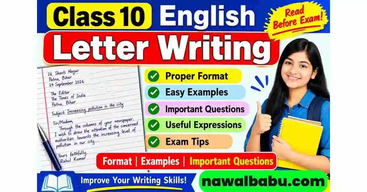 Class 10 English Letter Writing Format & Examples