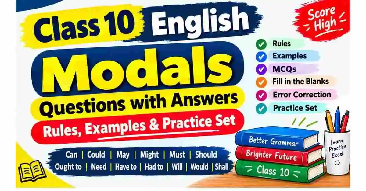 Class 10 English Modals Questions with Answers | Rules & Examples