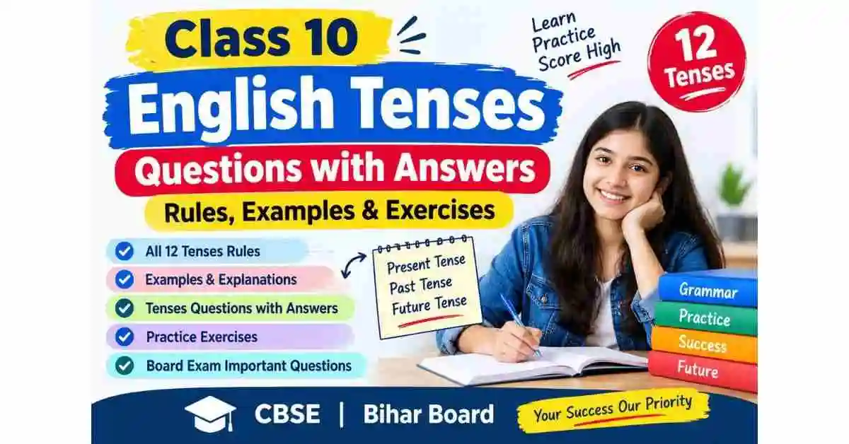 Class 10 English Tenses Questions with Answers | Rules & Exercises