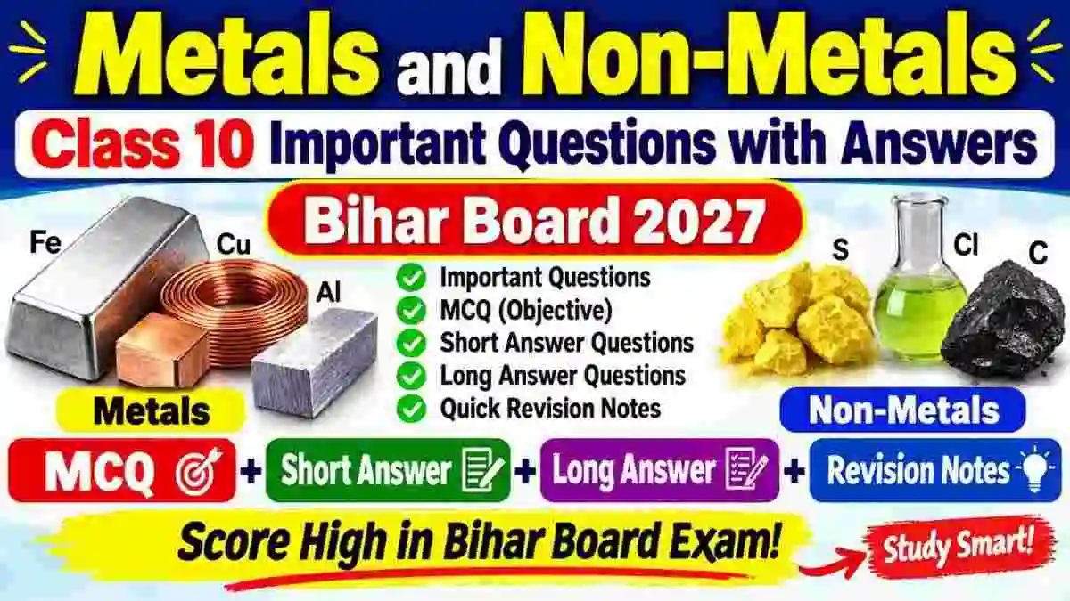 Metals and Non-Metals Class 10 Important Questions with Answers